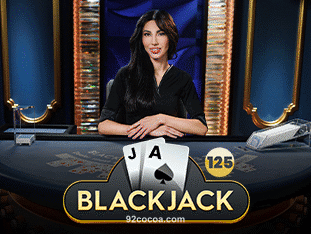 Blackjack 125 card game interface at 92coco